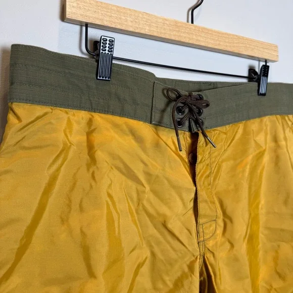 VTG Birdwell Beach Britches Mens 36 Yellow Board Shorts Swim Trunks California